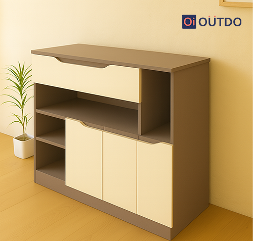 Crockery Cabinet with Drawers & Shutters