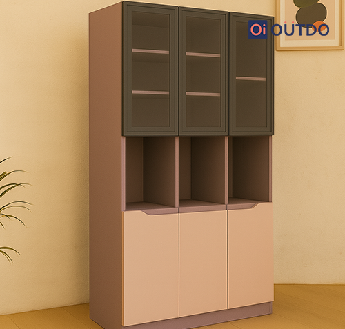 Crockery Cabinet with Glass Shutters