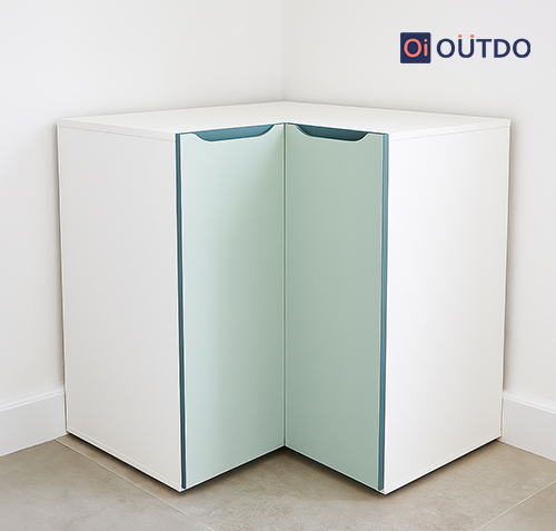 Kitchen L Shape Corner Base Storage with Shutters 1