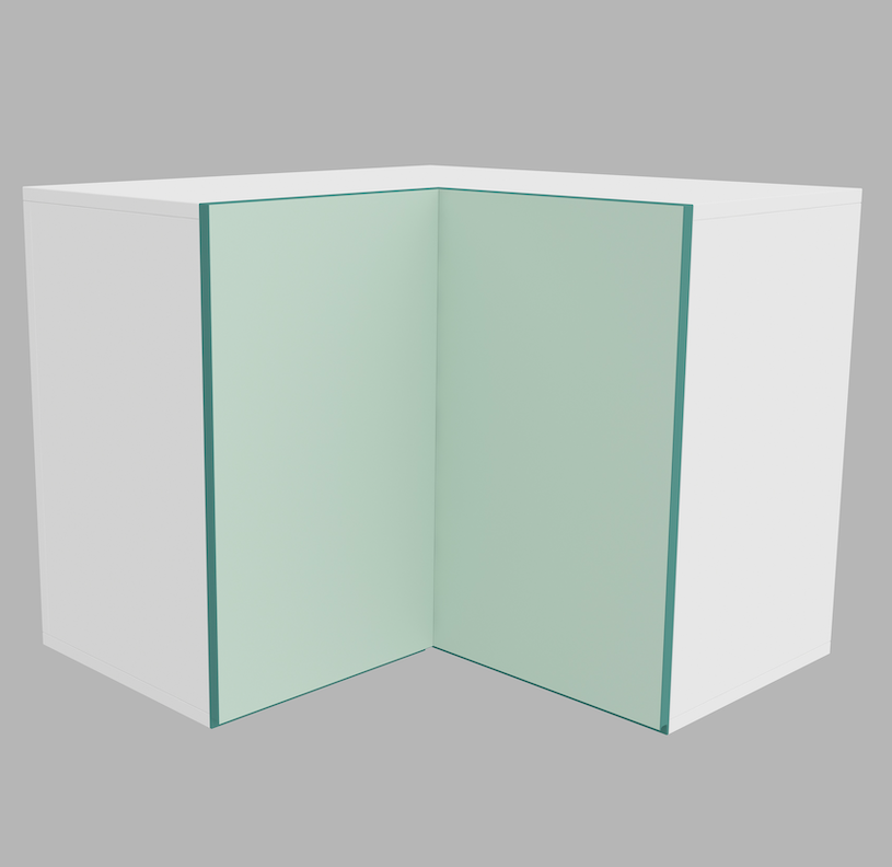 Kitchen L Shape Overhead Storage with Shutters